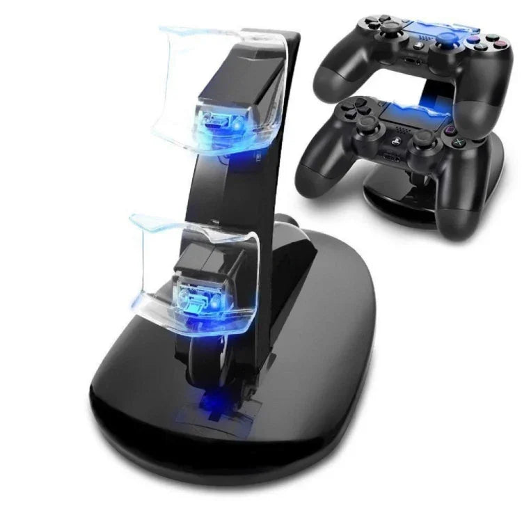 قاعدة شحن وحدة تحكم LED مزدوجة USB لمحطة شحن PS4 لجهاز سوني بلايستيشن 4 PS4 / PS4 Pro / PS4 Slim، لجهاز PS4 / PS4 Pro / PS4 Slim