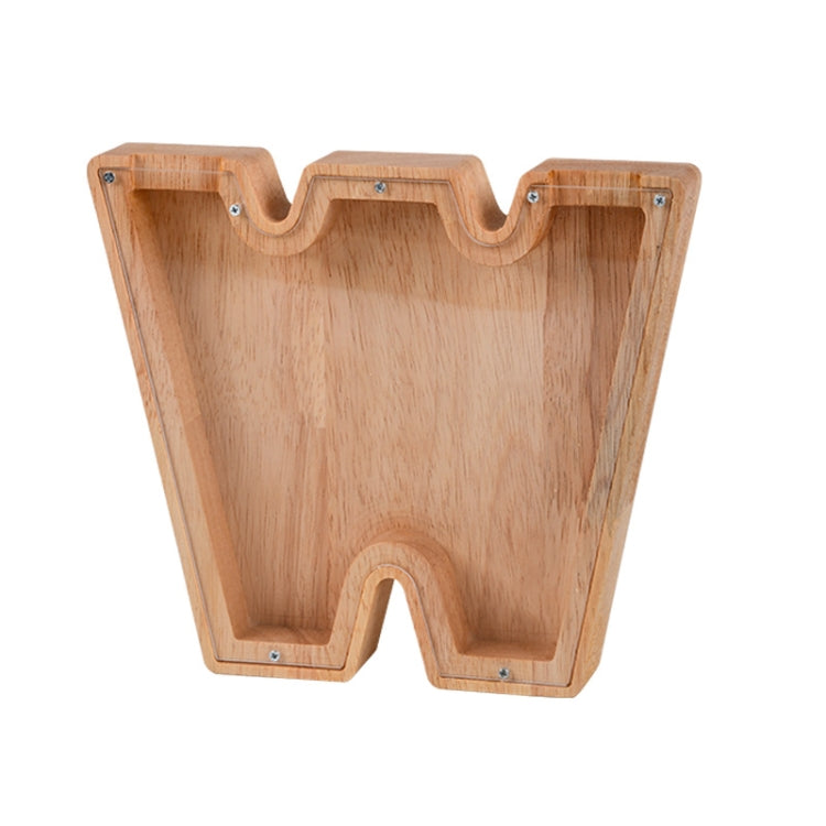 Wooden English Alphabet Piggy Bank Transparent Acrylic Piggy Bank