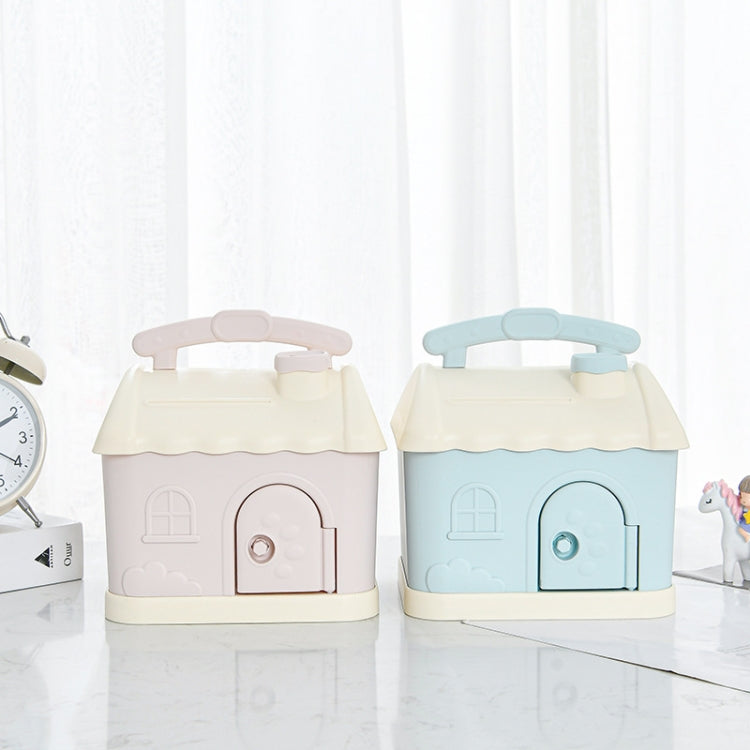 Children Cartoon Desired Storage Piggy Bank, Small House Blue, Small House Pink