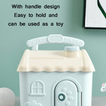 Children Cartoon Desired Storage Piggy Bank, Small House Blue, Small House Pink