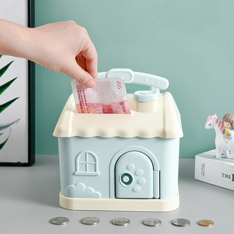 Children Cartoon Desired Storage Piggy Bank, Small House Blue, Small House Pink
