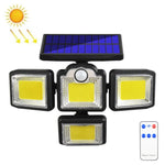 TG-TY085 Solar 4-Head Rotatable Wall Light with Remote Control Body Sensing Outdoor Waterproof Garden Lamp, Style:, 192 LED Integrated, 198 LED Integrated, 192 COB Integrated, 198 COB Integrated, 192 LED Separated, 198 LED Separated, 192 COB Separated
