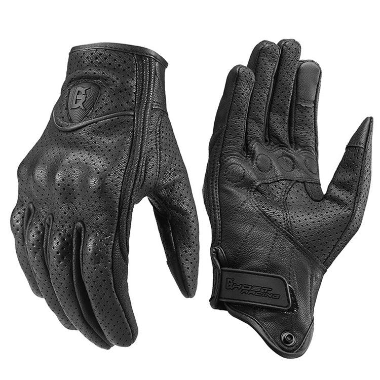 قفازات ركوب دراجات نارية من الجلد GHOST RACING GR-ST06، قابلة للتنفس، تعمل على شاشة اللمس، مضادة للسقوط، قفازات دراجة نارية، M, L, XL