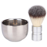 Stainless Steel Animal Hair Beard Brush Manual Stirring And Foaming Shaving Tool, Bowl + Brush, Single Brush