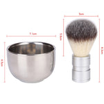 Stainless Steel Animal Hair Beard Brush Manual Stirring And Foaming Shaving Tool, Bowl + Brush, Single Brush