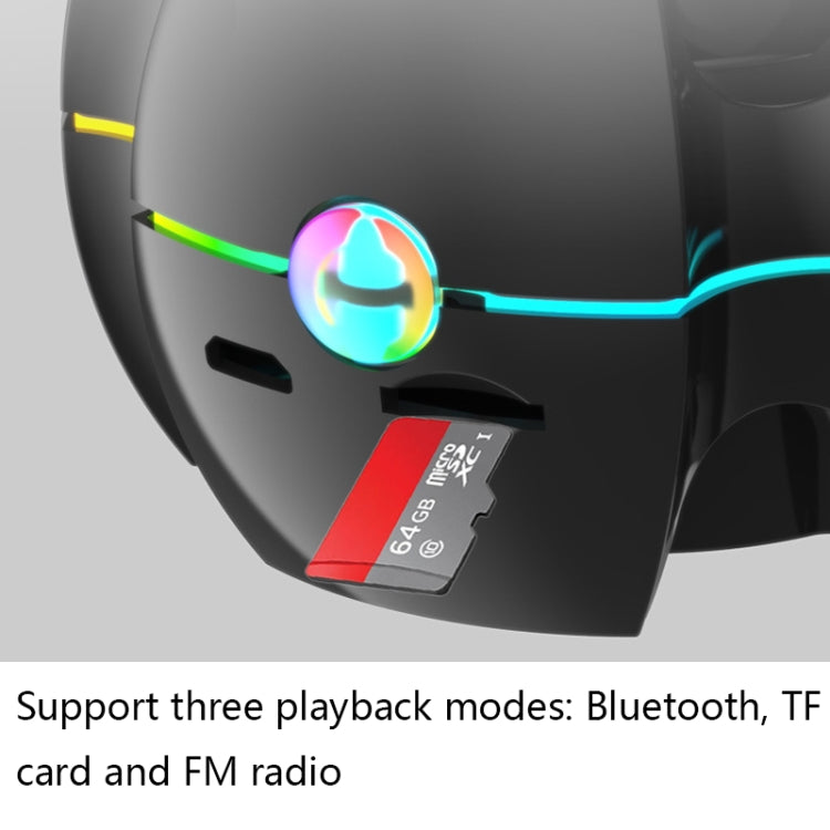 مؤثر ضوئي RGB على شكل جيروسكوب صوت بلوتوث لاسلكي، أبيض، وردي، أزرق، أسود، أحمر