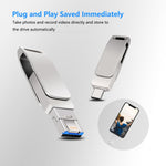قرص يو-ديسك معدني دوار 3 في 1 USB 3.0 + 8 بن + USB-C / تايب-سي للهواتف والكمبيوتر، 32 جيجابايت، 16 جيجابايت، 64 جيجابايت