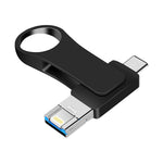 قرص يو-ديسك معدني 3 في 1 USB 3.0 + 8 بن + USB-C / تايب-سي للهواتف والكمبيوتر، 8 جيجابايت، 16 جيجابايت، 32 جيجابايت، 64 جيجابايت
