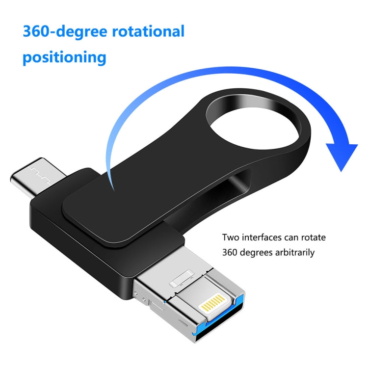 قرص يو-ديسك معدني 3 في 1 USB 3.0 + 8 بن + USB-C / تايب-سي للهواتف والكمبيوتر، 8 جيجابايت، 16 جيجابايت، 32 جيجابايت، 64 جيجابايت