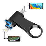 قرص يو-ديسك معدني 3 في 1 USB 3.0 + 8 بن + USB-C / تايب-سي للهواتف والكمبيوتر، 8 جيجابايت، 16 جيجابايت، 32 جيجابايت، 64 جيجابايت