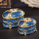 صندوق تخزين مجوهرات معدني بيضاوي ماسي، هدية عيد ميلاد أو زفاف، 8.5x6x6 سم، 11x7.5x7 سم