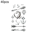 40 قطعة ملصقات وشم صغيرة منعشة مقاومة للماء، RC-445، RC-446، RC-447، RC-448، RC-449، RC-451، RC-452، RC-453، RC-454، RC-455، RC-456، RC-457
