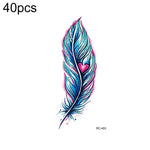 40 قطعة ملصقات وشم صغيرة منعشة مقاومة للماء، RC-445، RC-446، RC-447، RC-448، RC-449، RC-451، RC-452، RC-453، RC-454، RC-455، RC-456، RC-457