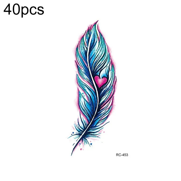 40 قطعة ملصقات وشم صغيرة منعشة مقاومة للماء، RC-445، RC-446، RC-447، RC-448، RC-449، RC-451، RC-452، RC-453، RC-454، RC-455، RC-456، RC-457