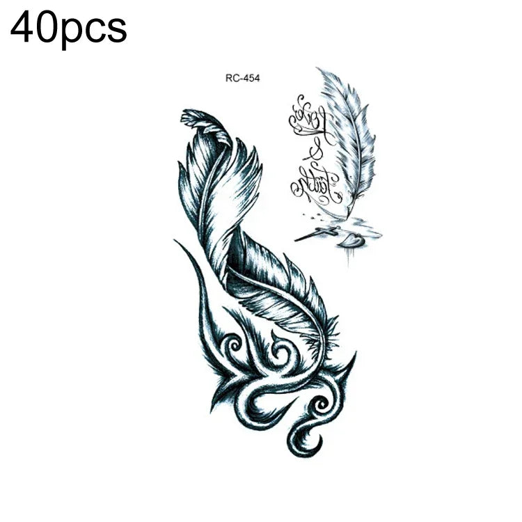 40 قطعة ملصقات وشم صغيرة منعشة مقاومة للماء، RC-445، RC-446، RC-447، RC-448، RC-449، RC-451، RC-452، RC-453، RC-454، RC-455، RC-456، RC-457