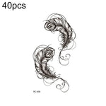 40 قطعة ملصقات وشم صغيرة منعشة مقاومة للماء، RC-445، RC-446، RC-447، RC-448، RC-449، RC-451، RC-452، RC-453، RC-454، RC-455، RC-456، RC-457