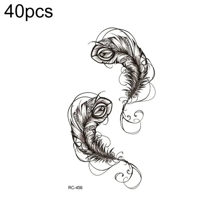 40 قطعة ملصقات وشم صغيرة منعشة مقاومة للماء، RC-445، RC-446، RC-447، RC-448، RC-449، RC-451، RC-452، RC-453، RC-454، RC-455، RC-456، RC-457