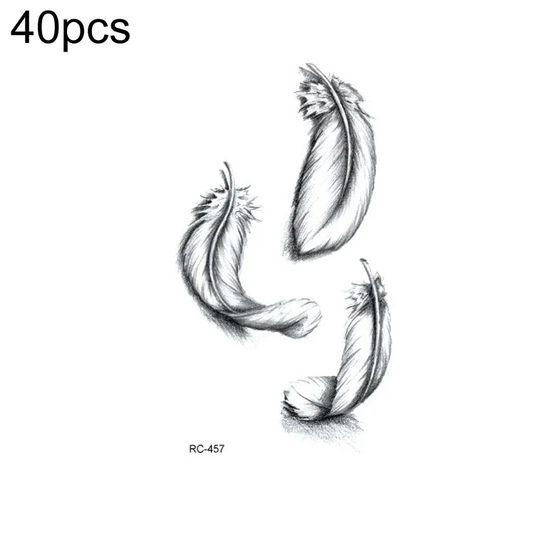 40 قطعة ملصقات وشم صغيرة منعشة مقاومة للماء، RC-445، RC-446، RC-447، RC-448، RC-449، RC-451، RC-452، RC-453، RC-454، RC-455، RC-456، RC-457