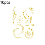 10 قطع ملصقات وشم وجه مهرجان موسيقي مقاومة للماء بطباعة ساخنة، VS-001، VS-002، VS-003، VS-004، VS-005، VS-006، VS-007، VS-008، VS-009، VS-010