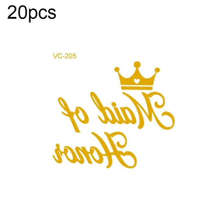20 قطعة ملصقات وشم عرس مقاومة للماء بطباعة ساخنة لحفلة العزوبية، VC-204، VC-205، VC-206، VC-207، VC-208، VC-209، VC-210، VC-211، VC-212، VC-213، VC-214، VC-215، VC-216، VC-217، VC-218، VC-227، VC-228، VC-229، VC-230، VC-231، VC-232، VC-233