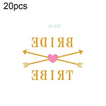 20 قطعة ملصقات وشم عرس مقاومة للماء بطباعة ساخنة لحفلة العزوبية، VC-204، VC-205، VC-206، VC-207، VC-208، VC-209، VC-210، VC-211، VC-212، VC-213، VC-214، VC-215، VC-216، VC-217، VC-218، VC-227، VC-228، VC-229، VC-230، VC-231، VC-232، VC-233