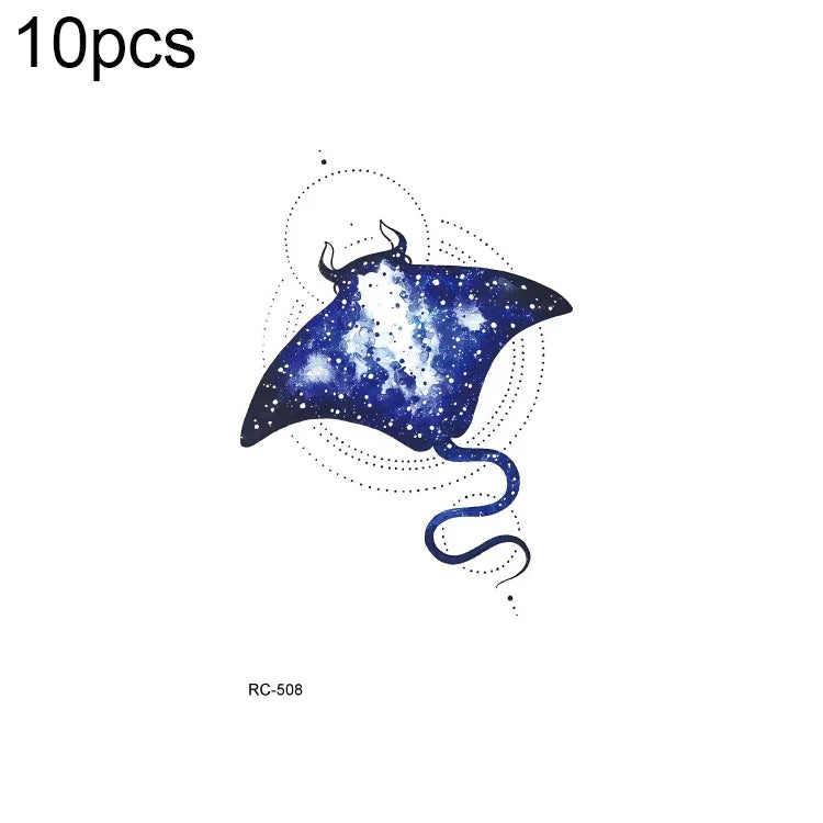 10 قطع ملصقات وشم صغيرة منعشة مقاومة للماء بنقل الألوان المائية، RC-501، RC-502، RC-503، RC-504، RC-505، RC-506، RC-507، RC-508، RC-509، RC-510، RC-511، RC-512، RC-513، RC-514، RC-515، RC-516