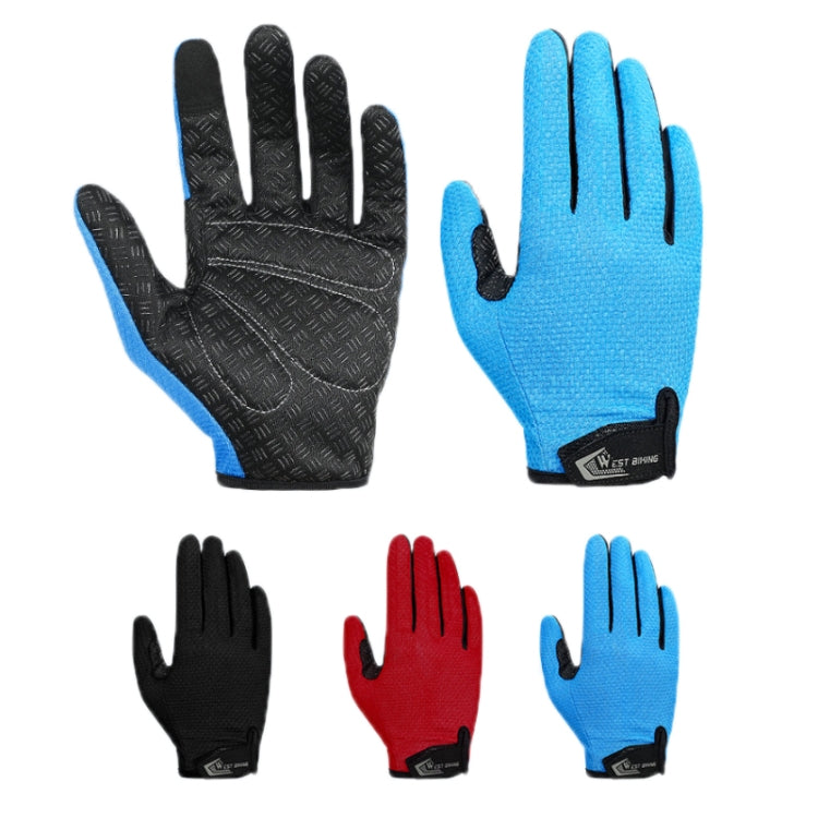 قفازات WEST BIKING YP0211223 كاملة الأصابع لركوب الدراجات بامتصاص الصدمات غير قابلة للانزلاق مع شاشة لمس، M، L، XL