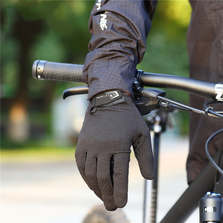 قفازات WEST BIKING YP0211223 كاملة الأصابع لركوب الدراجات بامتصاص الصدمات غير قابلة للانزلاق مع شاشة لمس، M، L، XL