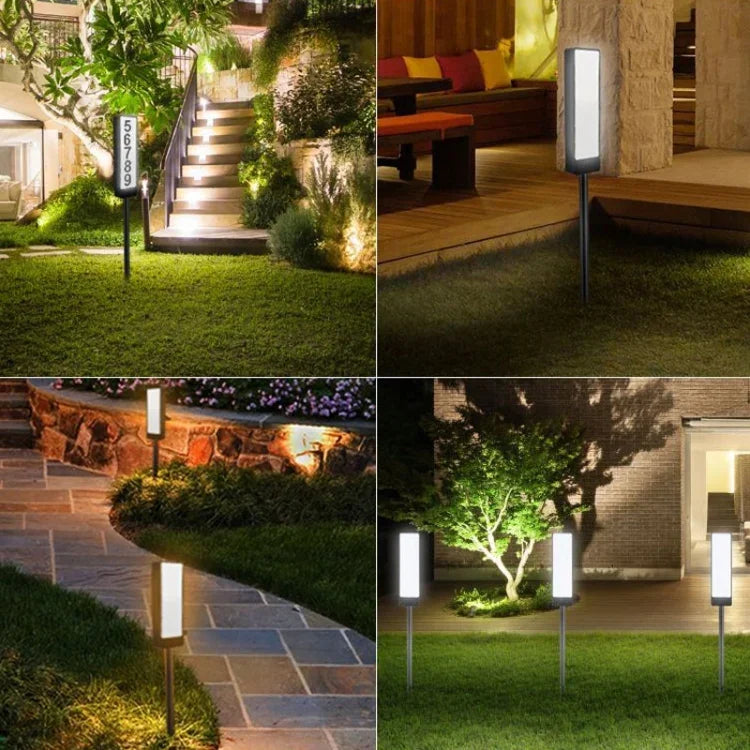 مصباح عشب مزروع يعمل بالطاقة الشمسية مع درجة حرارة لون مزدوجة، رقم المنزل، TS-G6704