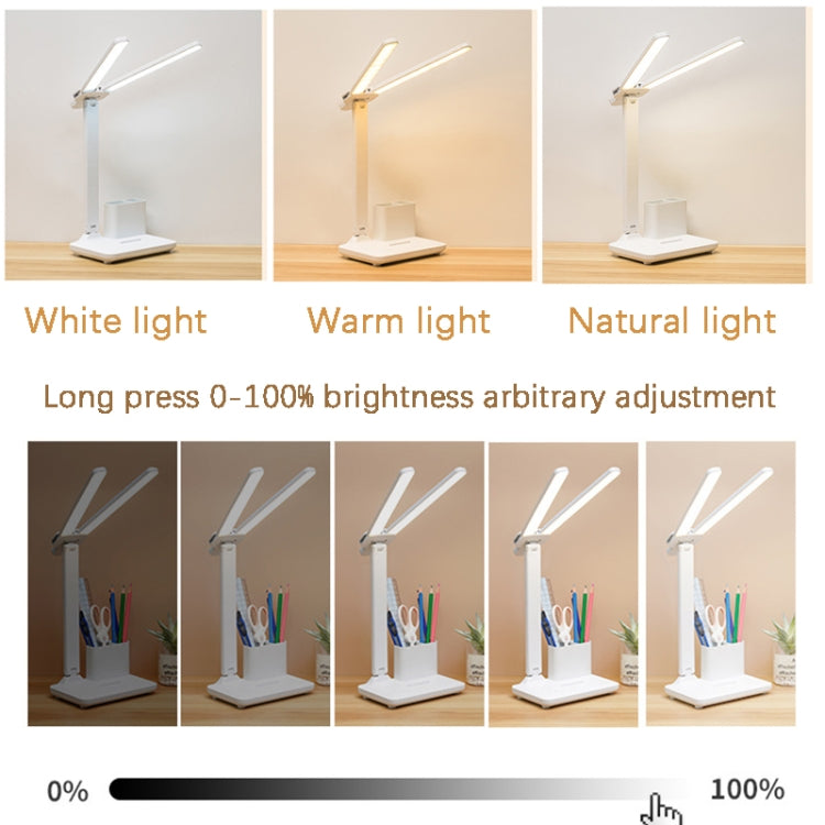 مصباح مكتب LED مزدوج الرأس قابل للشحن، الطراز: نسخة قابس + كابل، قابل لإعادة الشحن 3600 مللي أمبير + كابل، قابل لإعادة الشحن 4000 مللي أمبير + كابل