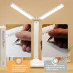 مصباح مكتب LED مزدوج الرأس قابل للشحن، الطراز: نسخة قابس + كابل، قابل لإعادة الشحن 3600 مللي أمبير + كابل، قابل لإعادة الشحن 4000 مللي أمبير + كابل