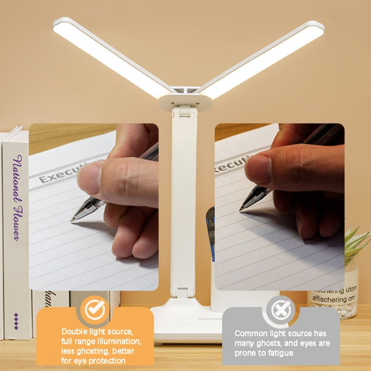 مصباح مكتب LED مزدوج الرأس قابل للشحن، الطراز: نسخة قابس + كابل، قابل لإعادة الشحن 3600 مللي أمبير + كابل، قابل لإعادة الشحن 4000 مللي أمبير + كابل