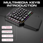 T-WOLF Mobile Gaming One-Handed Keyboard，Specification：, T19 Keyboard, TF-900 Set, Keyboard + Mouse + Throne