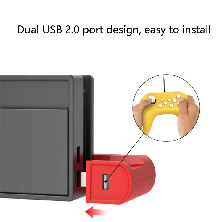 قاعدة شحن 4 في 1 لجهاز التحكم DOBE TNS-0122 لأجهزة Switch OLED، TNS-0122 أحمر أسود، TNS-0122 أبيض أسود