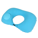 Travel Inflatable Press U-Shaped Neck Guard Pillow, Flocked U009-01（Peacock Green ）, Flocked U009-03（Light Gray）, Flocked U009-04（Medium Blue）, Flocked U009-02（Rose Red）, Flocked U009-05（Dark Blue）, Flocked U009-060（Sky Blue）, Flocked U009-070（Orange）