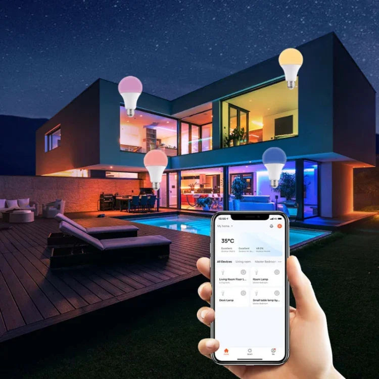 2 قطعة لمبة ذكية LED TY-10W RGB+CCT تحكم بلوتوث عبر الهاتف المحمول تويا