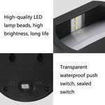 مصباح جداري دائري خارجي مقاوم للماء يعمل بالطاقة الشمسية مع إضاءة LED، ضوء أبيض، ضوء دافئ