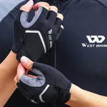 قفازات WEST BIKING YP0211222 نصف أصابع لركوب الدراجات بامتصاص الصدمات، M، L، XL