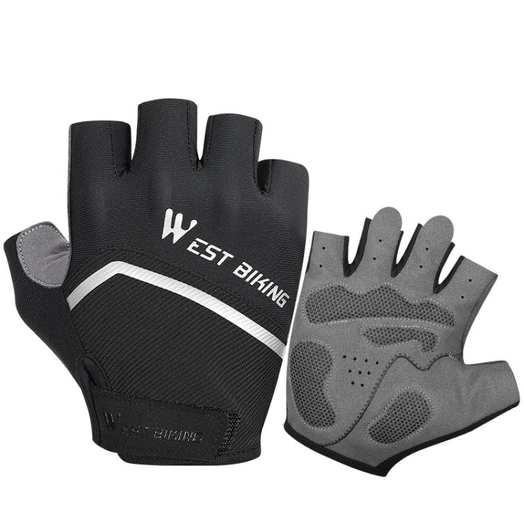 قفازات WEST BIKING YP0211222 نصف أصابع لركوب الدراجات بامتصاص الصدمات، M، L، XL