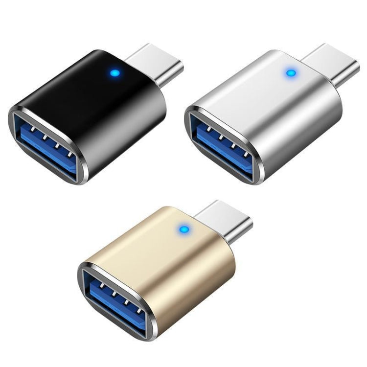 3 قطع محول OTG USB 3.0 أنثى إلى USB-C / Type-C ذكر مع ضوء مؤشر، 3 قطع مع مؤشر