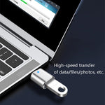 3 قطع محول OTG USB 3.0 أنثى إلى USB-C / Type-C ذكر مع ضوء مؤشر، 3 قطع مع مؤشر