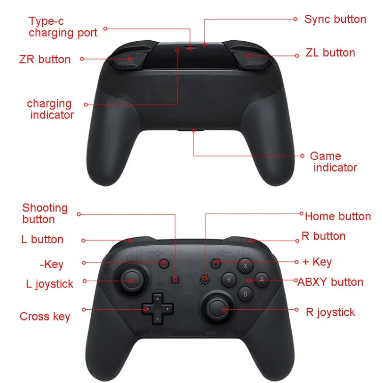 جهاز تحكم لاسلكي L-0326 لجهاز Switch Pro، الطراز: أسود، أخضر وردي، أسود - كامل الوظائف + NFC + تنشيط (1: 1)، أخضر وردي - كامل الوظائف + NFC + تنشيط (1: 1)، أسود - نسخة كاملة الوظائف HD، أخضر - نسخة كاملة الوظائف HD