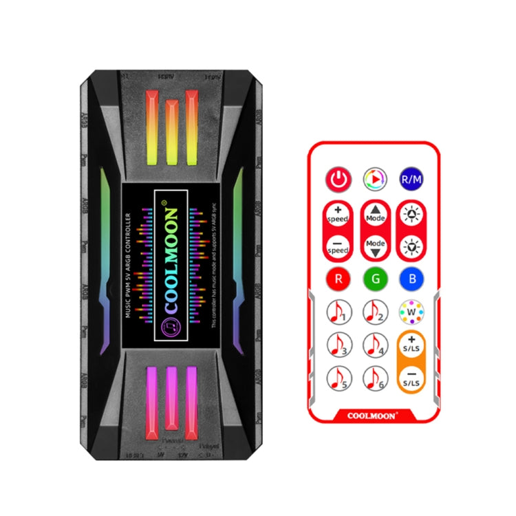 مروحة تبريد PWM 5V ARGB مع جهاز تحكم عن بعد لحافظة الكمبيوتر COOLMOON CM-MPAC، الأنماط: 4 في 1 (أبيض)، 4 في 1 (أسود)، جهاز تحكم 3 في 1 (أبيض)، جهاز تحكم 3 في 1 (أسود)