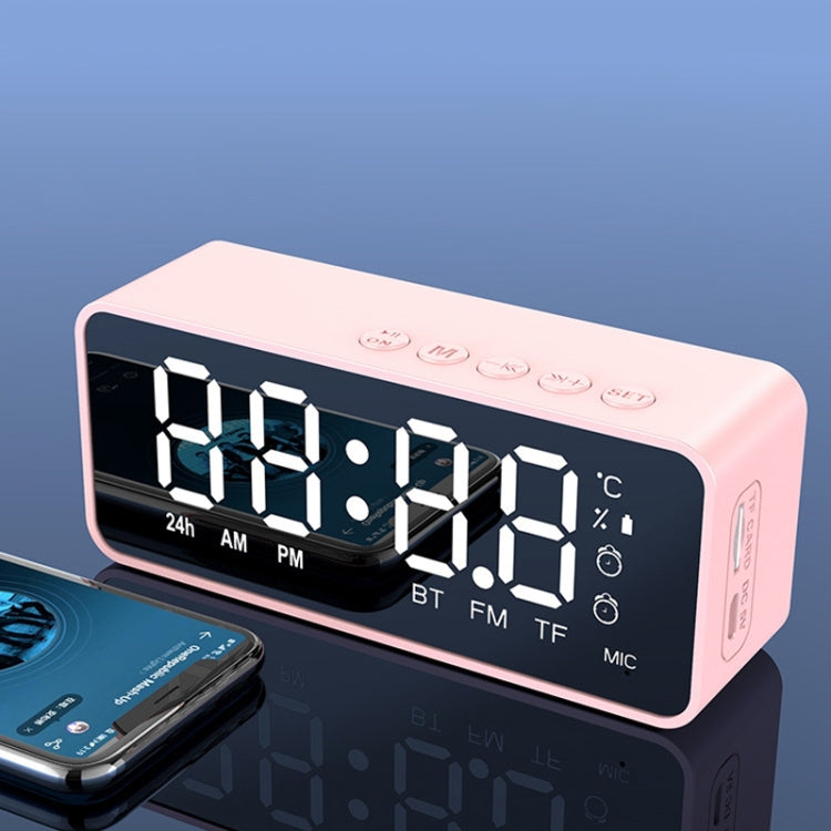 مكبر صوت بلوتوث منبه صغير مع مرآة ZXL-G50 يدعم بطاقة TF، ZXL-G50 أسود، ZXL-G50 أبيض، ZXL-G50 وردي
