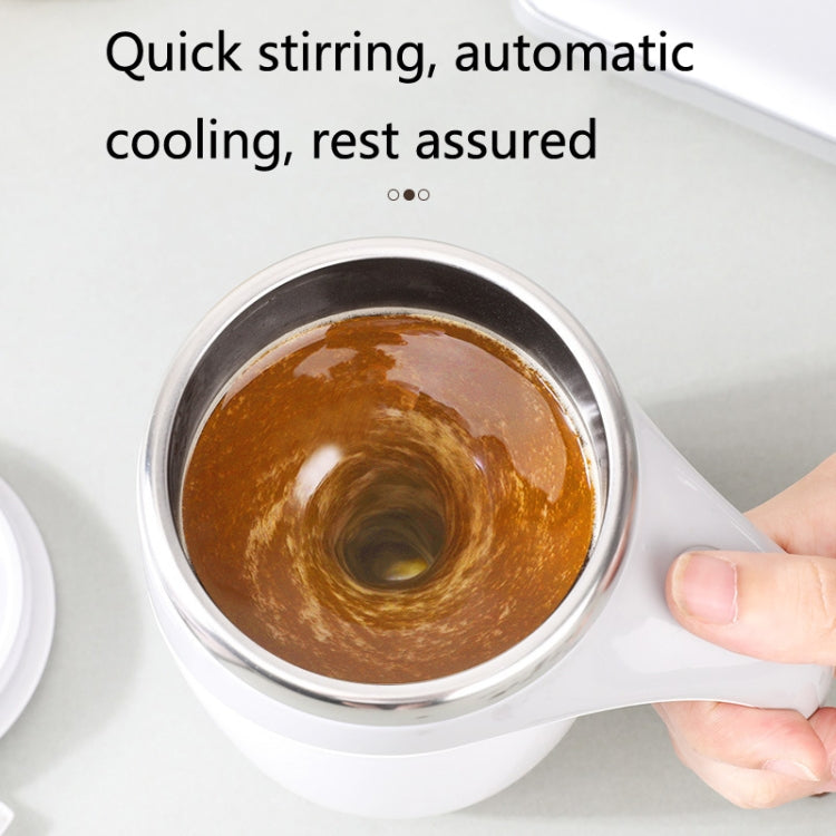 كوب خلط قهوة أوتوماتيكي مغناطيسي من الفولاذ المقاوم للصدأ، أبيض، بني