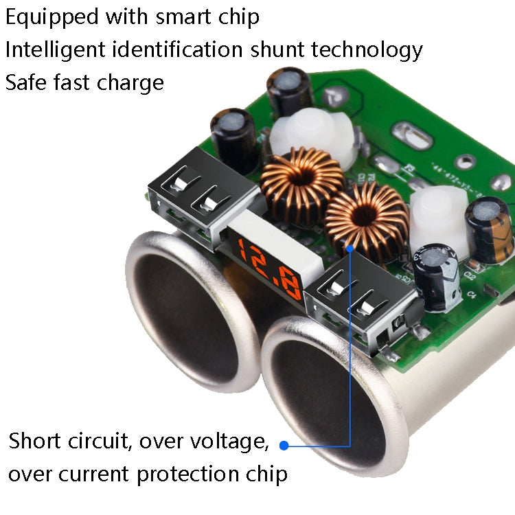 Ozio Car Charger Cigarette Lighter With USB Plug Car Charger, Y34Q 5.3A Black, Y48Q 6.5A Black