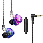 QKZ AK6 PRO سماعات أذن سلكية بمضخم صوت HiFi مع ميكروفون، ملونة، أسود، أبيض، أخضر