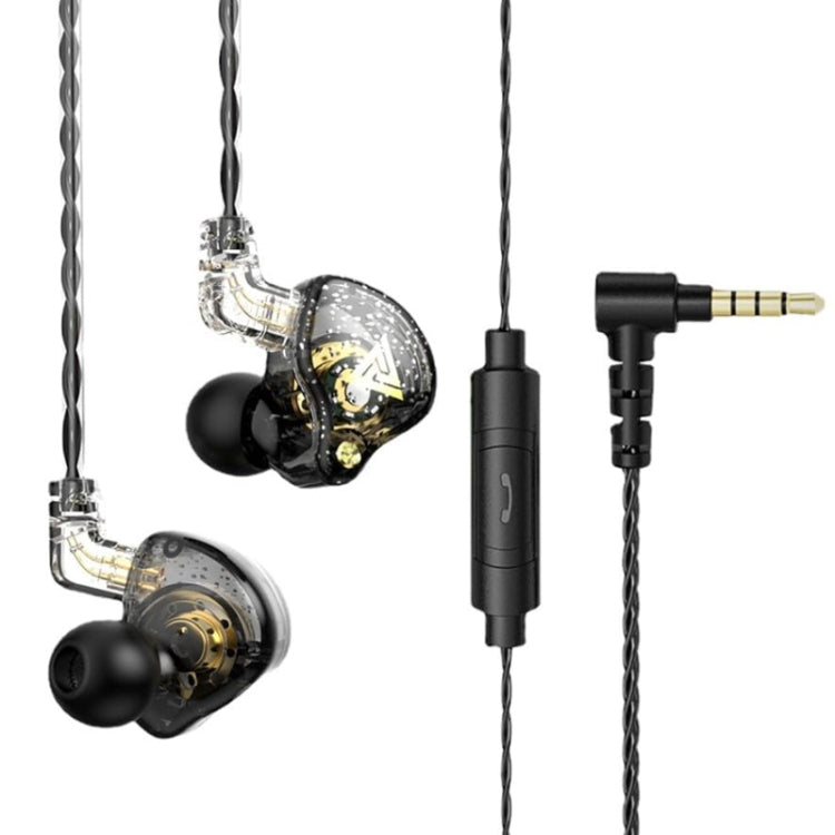 QKZ AK6 PRO سماعات أذن سلكية بمضخم صوت HiFi مع ميكروفون، ملونة، أسود، أبيض، أخضر
