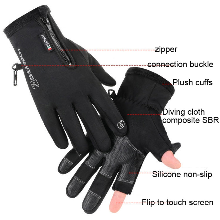 قفازات ركوب رياضية خارجية دافئة بدون أصابع مع شاشة لمس، صيد، M، L، XL، XXL