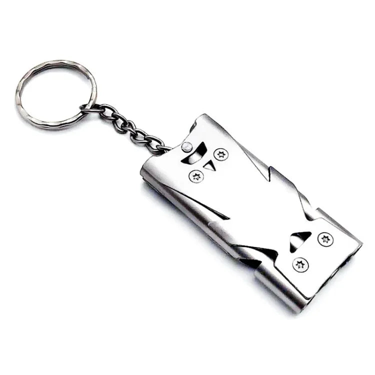 Outdoor High Decibel Stainless Steel Three-Tube Survival Rescue Whistle, Silver, Grey, Black, Colorful, Gold
